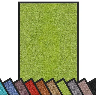 etm Hochwertige Fußmatte | schadstoffgeprüft | bewährte Eingangsmatte in Gewerbe & Haushalt | Schmutzfangmatte mit Top-Reinigungswirkung | Sauberlaufmatte waschbar & rutschfest (40x60 cm, Grün)