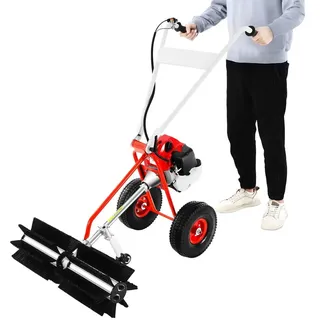 endingfuny Benzin Kehrmaschine Schneeschieber Schneefräse 52CC Besen Schneefräse