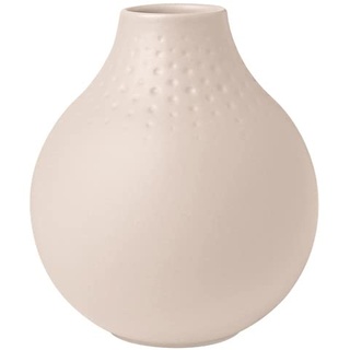 Villeroy & Boch - Manufacture Collier sand, kleine Vase Perle, 12 cm, Premium Porzellan, Beige