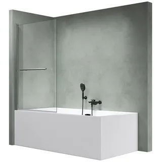 mai & mai Duschwand für Badewanne faltbar 90 x 140 cm Transparent