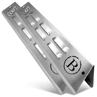 BABOSSA Flammschutz aus V4A Edelstahl 2er Pack – passend für Weber Spirit 310/320 – Brennerabdeckung – Ersatz für Aromaschienen – langlebiges Zubehör für Gasgrill