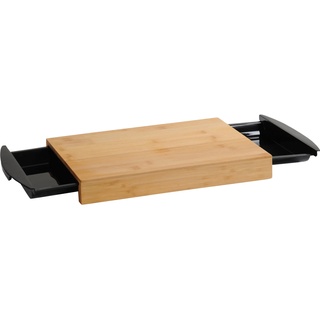 Schneidebrett KESPER FOR KITCHEN & HOME Schneidebretter Gr. B/H/L: 27 cm x 11 cm x 43 cm, schwarz (natur, schwarz) Schneidebretter und Frühstücksbrettchen mit 2 Auffangschalen, FSCzertifiziert