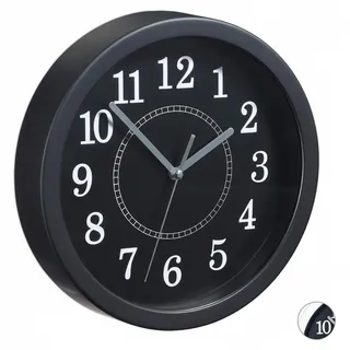 Relaxdays Wanduhr rund 20 cm 3 x schwarz