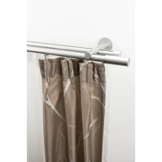 GARESA Gardinenstange Innenlaufgarnitur 2-läufig Ø 20 mm 200 cm Silber/Grau