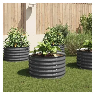 vidaXL Garten-Hochbeet verzinkter Stahl 80 x 80 x 44 cm Grau