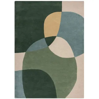 Flair Rugs Glow Wollteppich 120 x 170 cm Blau/Grün