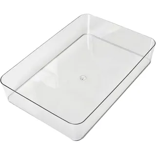 Schubladen Organizer, Schminktisch Organizer, Transparent Drawer Box, Make Up Ablageschalen, Kunststoff Schubladen Ordnungsbox für Schreibtisch, Büro, Küchen, Bad, Schlafzimmer, Büro (D)