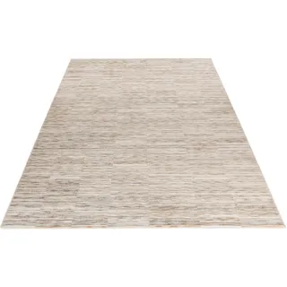 Teppich OBSESSION "My Everest 425", beige (cream), B:140cm H:7mm L:200cm, Polyester, Teppiche, Teppich, abstrakt gemustert, mit Fransen, Vintagedesign