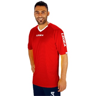 LEGEA Unisex – Erwachsene Los Angeles Basket T-Shirt, Rot-Weiß, XXL