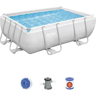 Bestway 56629 Power Steel Rechteckig Aufstellpool 282x196x84cm - Grau