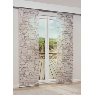 Lysel - Schiebegardine Beloha Halbtransparent in den Maßen 245xcm x 60cm, Braun/beigebraun