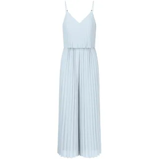APART Fashion Damen Plissee-Overall, 2-in-1-Look, Overall mit weitem Bein, rückenfreies Outfit mit V-Ausschnitt, ärmelloses Kleid, geflochtene Spaghettiträger mit Perle, Kleidung für Hochzeitsgäste