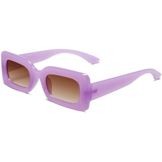 SOJOS Sonnenbrille Damen Retro,Vintage Stylische Bunt Rechteckige Sonnenbrillen Festival 90er Chunky SJ2160