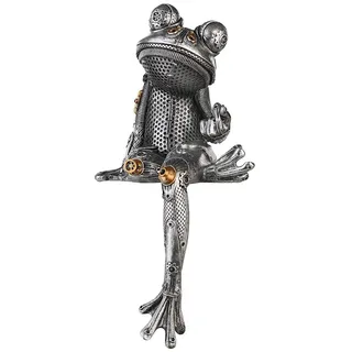 Brillibrum Design Figur Deko Frosch Mechanical Style Steampunk Kantenhocker Skulptur Zahnrad Dekoration Industrial Steam Punk Kunst Figur Frog (Frosch/Variante 7)