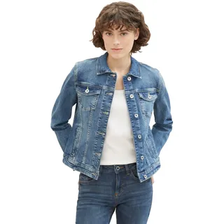 Tom Tailor Authentic Jeansjacke Used Dark Stone Blue Denim XS