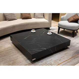 ELEMENTI Couchtisch SOFIA Tisch aus Marmor-Porzellan, hochglanz, stilvoll, wetterbeständig (1-St., Couchtisch aus Beton), Bulgarien Schwarz,Marmor schwarz