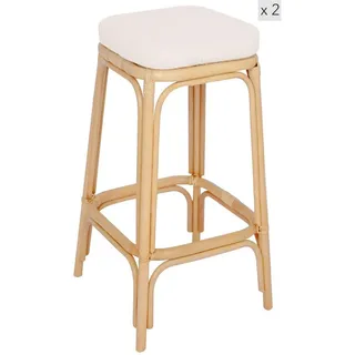 Möbel Kraft Barhocker 2er-Set 43 x 66 cm Beige