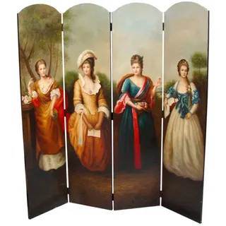 Casa Padrino Art Deco Raumteiler Mehrfarbig 161 x H. 168,7 cm - Luxus Paravent Sichtschutz Trennwand