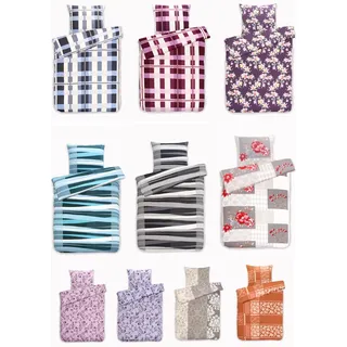 MB Warenhandel24 Bettwäsche Winter Biber 50% Baumwolle 50% Polyester Feinbiber 135x200 + 80x80 cm 2-4 TLG teilig mit Reißverschluss (Floral Aprikot, 1x ca. 135x200 cm + 1x ca. 80x80 cm)