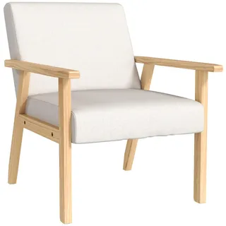 Homcom Relaxsessel Leinen 64 x 72 x 70 cm Grau mit Kissen