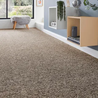 ANDIAMO Teppichboden "Schlinge Matz" Teppiche meliert, Breite 400 cm oder 500 cm, strapazierfähig & pflegeleicht Gr. B/L: 500 cm x 700 cm, 6 mm, 1 St., braun (braun, schwarz) Teppichboden