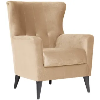Livetastic Ohrensessel, Creme, Kunststoff, Uni, 72x96x77 cm, DIN EN ISO 14001, DIN EN ISO 9001, Wohnzimmer, Sessel, Ohrensessel