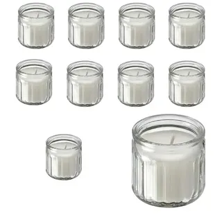 HÖKGÖK Duftkerze MINI 10er Pack (Set) im Glas, Vanille/beige (12 Std.) IKE 206.087.33 (Jämlik Nachfolger)