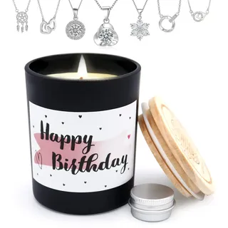 *Alster Herz* Happy Birthday, Sojawachs Duftkerze im Glas mit Spruch, Schmuckkerze als Geschenk, liebevolle Geschenkidee für Familile Freundin Freund (Schwarz)
