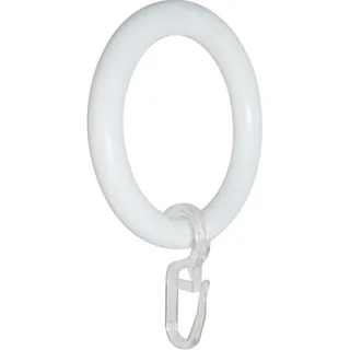 GARESA Gardinenring Kunststoffring mit Haken Ø 28 mm 28 cm Weiß