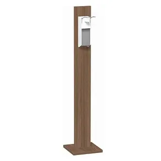 geramöbel Desinfektionsspender stehend N-HS-N nussbaum Holz, Aluminium 1,0 l, 1 St.