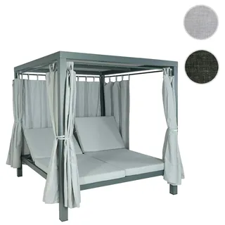 Mendler Lounge-Gartenliege HWC-J66, XL Sonnenliege Bali-Liege Doppelliege Outdoor-Bett Daybed, 10cm-Polster Olefin ~ grau