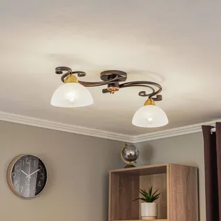 Deckenlampe Flora Luminex, dimmbar, schwarz, für Wohn- / Esszimmer, Glas, Landhaus / Rustikal, Deckenlampe - 78 cm - 26 cm - 20 cm
