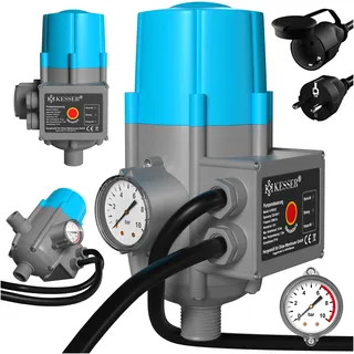 Kesser Druckschalter mit Baranzeige 10 bar blau/grau