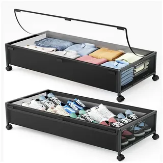 Refined Living Unterbettkommode 2 Stück Unterbettkommode mit Rollen, deckel Unterbett Aufbewahrungsbox (Unterbett Aufbewahrung Unterbett-Aufbewahrungsbehälter große Kapazität, 2 St., Kleideraufbewahrung & Organisation Bettkasten Aufbewahrung Storage Box), Aufbewahrungskiste für Schlafzimmer Kleidung, Schuhe Spielzeug, Decken