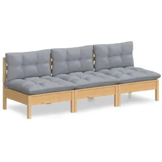 vidaXL 3-Sitzer-Loungesofa grau