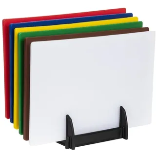 Hygiplas standard LDPE Schneidebretter Set mit Ständer
