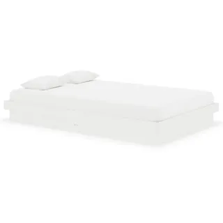 vidaXL Massivholzbett 120 x 190 cm Weiß