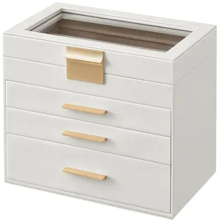 SONGMICS Schmuckkasten Gisella in Weiß - (B)25.1 x (H)21.5 x (T)15.3 cm | Gr.: onesize