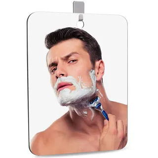 Rasierspiegel Duschspiegel Klein Spiegel für Dusche Beschlagfrei Reise Spiegel Rahmenlos Badezimmer Rasierspiegel hängenspiegel Campingspiegel Shower Mirror (17x13cm)