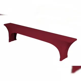 TexDeko Stretch Bierbankhussen für Bierzeltgarnitur 220cm (nur Bank) Husse für Bierbank strapazierfähig bügelfrei (Bordeaux)