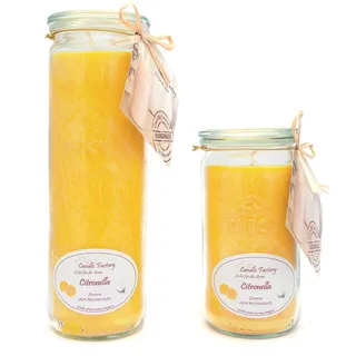 Candle Factory 2er Set - Mini & Big Jumbo Duftkerze im Weckglas Duft: Citronella