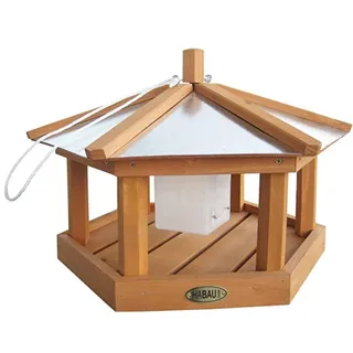 HABAU Vogelhaus Kohlmeiste aus Holz - Futterhaus zum Aufhängen mit Futtersilo
