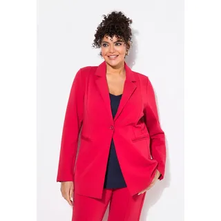 Ulla Popken Damen große Größen Übergrößen Plus Size Blazer, Punto di Roma, A-Linie, Reverskragen, Stretch rubinrot 58+ 812754544-58+ - 58-60