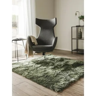 benuta Whisper Hochflorteppich 150 x 150 cm Grün