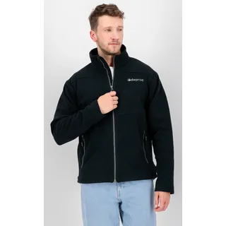 Strickfleecejacke DEPROC ACTIVE "SEWARD MN", Herren, Gr. 6XL (64), grau (anthrazit), Fleece, 100% Polyester, normal hüftbedeckend, gerader Abschluss, Jacken, mit 2-Wege-Reißverschluss