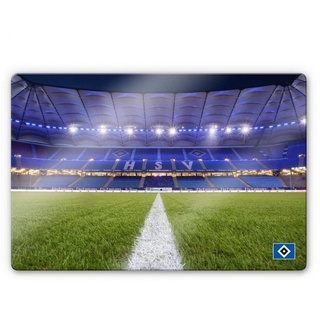 Hamburger SV Gemälde Fußball Glasbild Modern Hamburger SV Arena HSV Fan, Sportverein Deko Bilder blau 60 cm x 40 cm