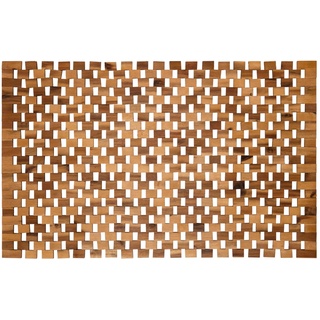 PANA PANA®eco Badematte Holz • Fußmatte 100% Akazienholz • Badvorleger Holz rutschfest • Holzmatte aus Echtholz • Natürlicher Badvorleger • Fußmatte Natur • Größe: 50 x 80 cm
