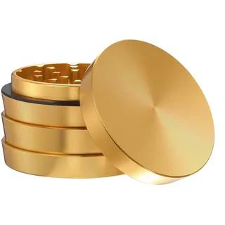 Dcou Premium Mühle unzerbrechlich CNC Aluminium Metall Mahler Schleifer, 4 Teile, Ø55mm (Gold)