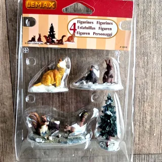 Lemax Woodland Animals Set von 4 Weihnachtsfiguren
