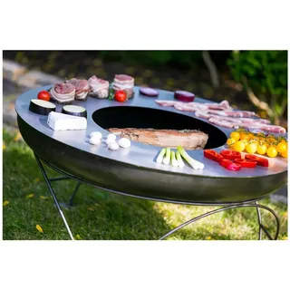farmcook Grillplatte Ø 81 cm Stahl silber